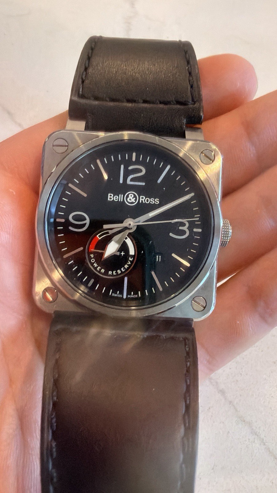 Bell & Ross BR 03-97 Automatic Pilot Watch Black Dial Power Reserve 100m