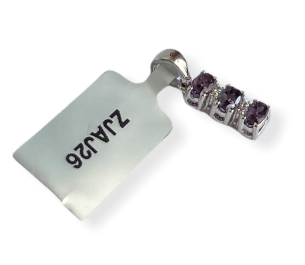 Luc Yen Spinel White Zircon 9K White Gold Pendant 0.87Cts
