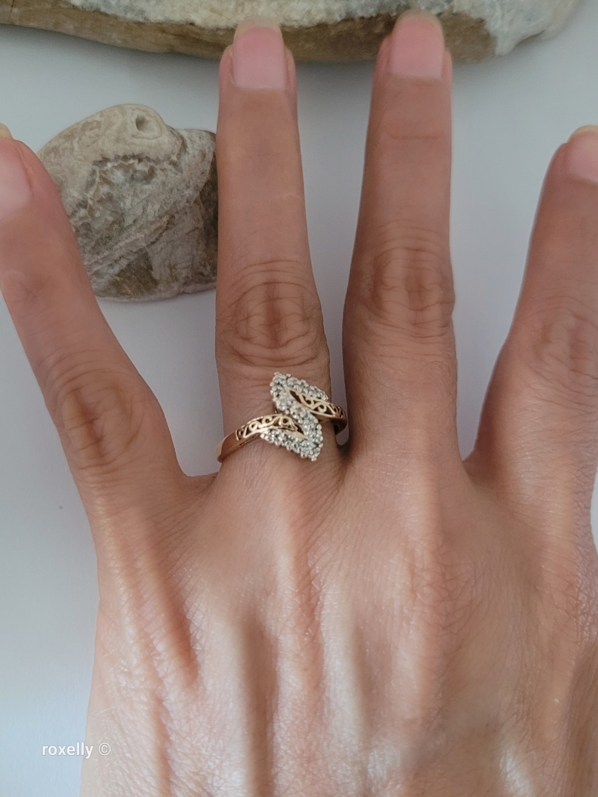 10K Yellow Gold Genuine Diamond Cluster Ring Size 7 – Solid Gold!