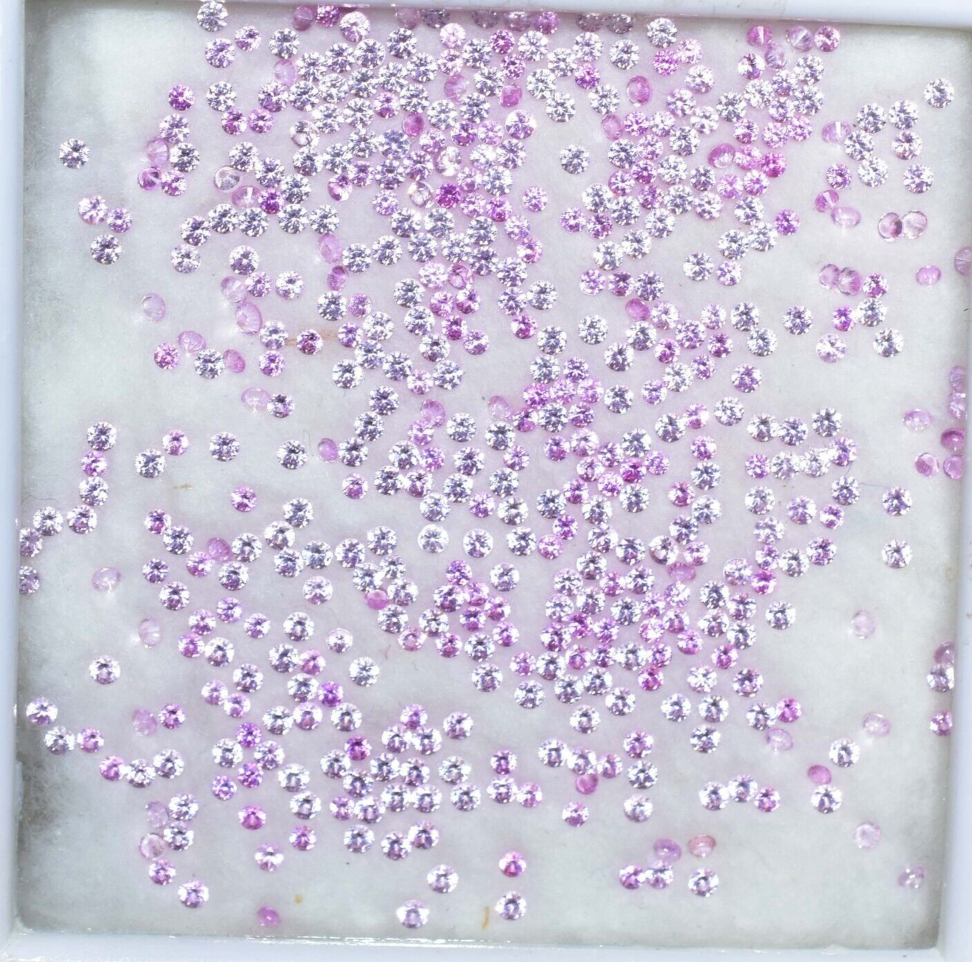 518 Pcs Natural Mogok Pink Ruby AGL Certified 1×1 mm Round Shape Loose Gemstone