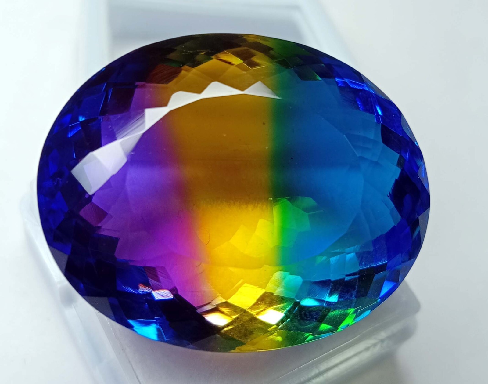 Bi-Colour 86-88 Ct Oval Cut Tourmaline Natural Certified Loose Gemstone KH443