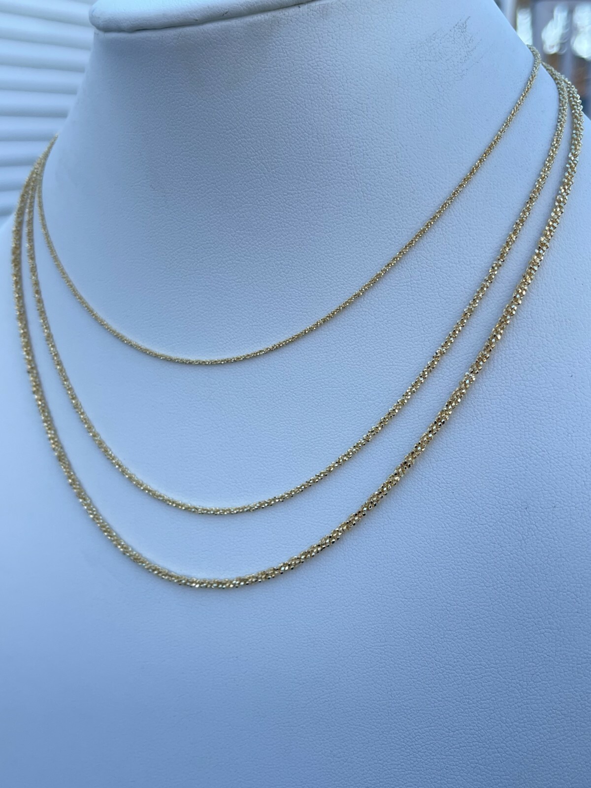 Mens Womens 14k Gold Plated Solid 925 Sterling Silver Hip Hop Sparkle Rope Chain