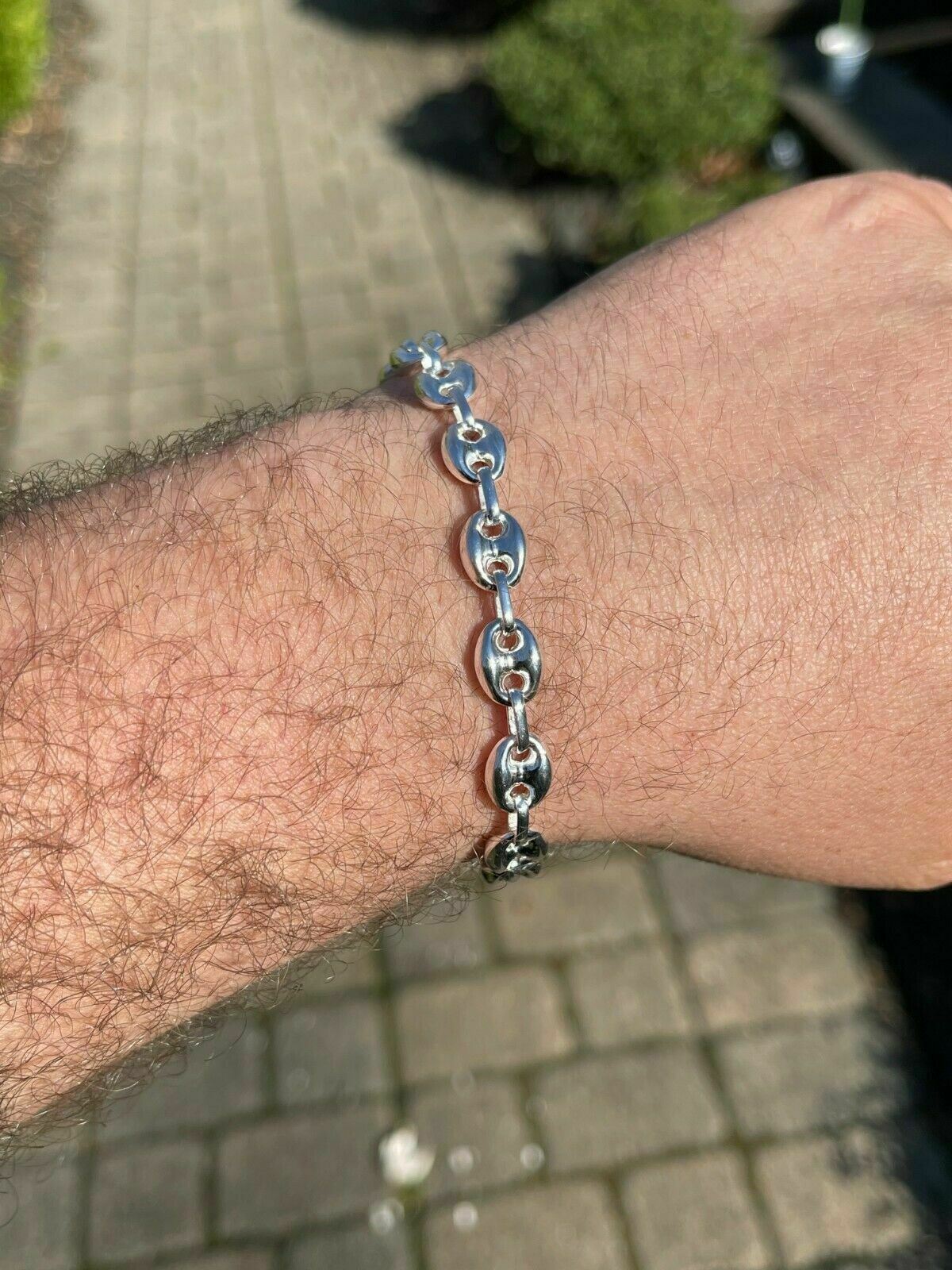 925 Sterling Silver Puffed Mariner Link Chain Necklace Or Bracelet 6-12mm 7-30″