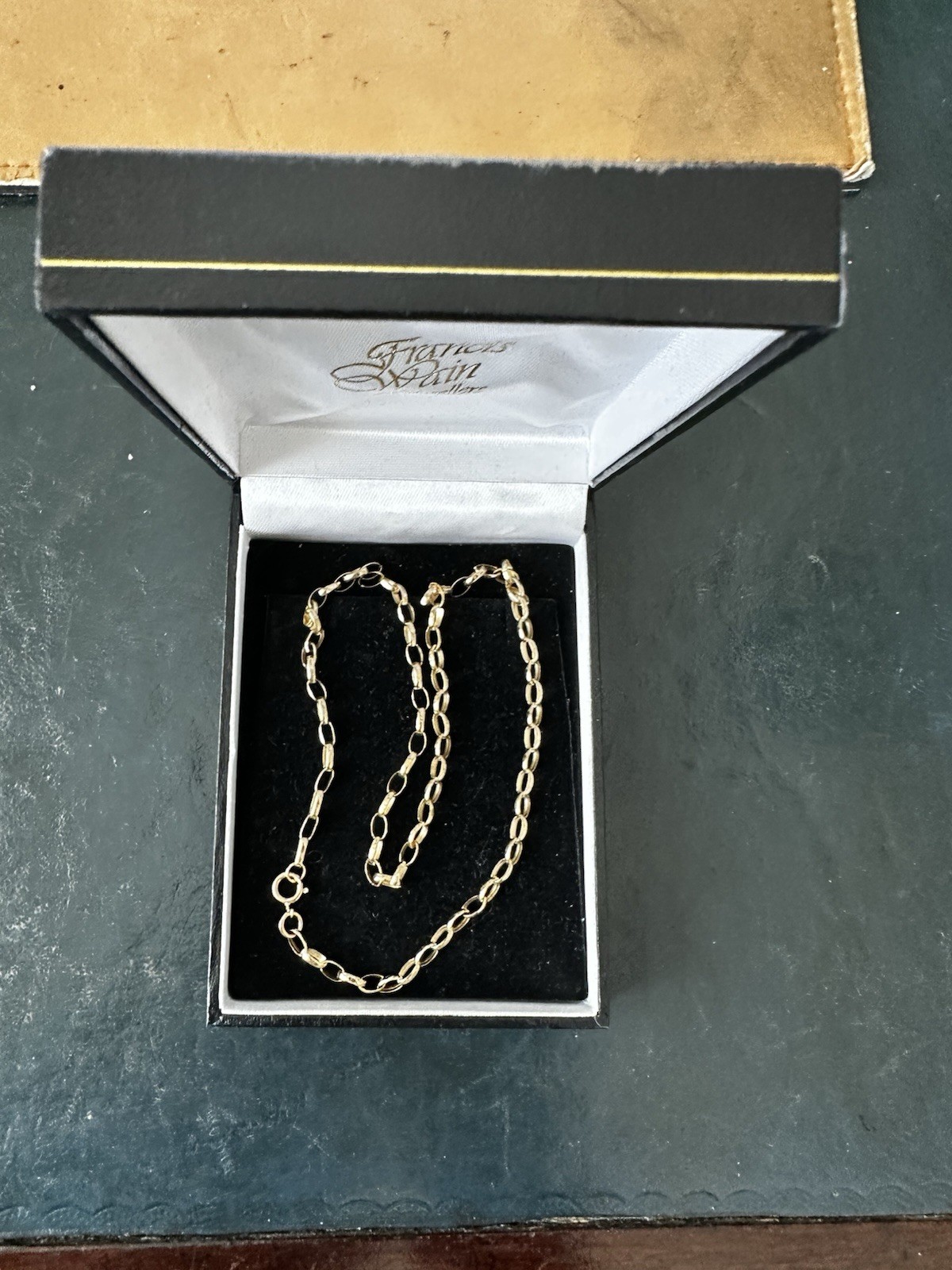 Vintage 9K Gold Belcher Choker Chain Necklace 3.65g B’ham Hallmark Unisex, Boxed