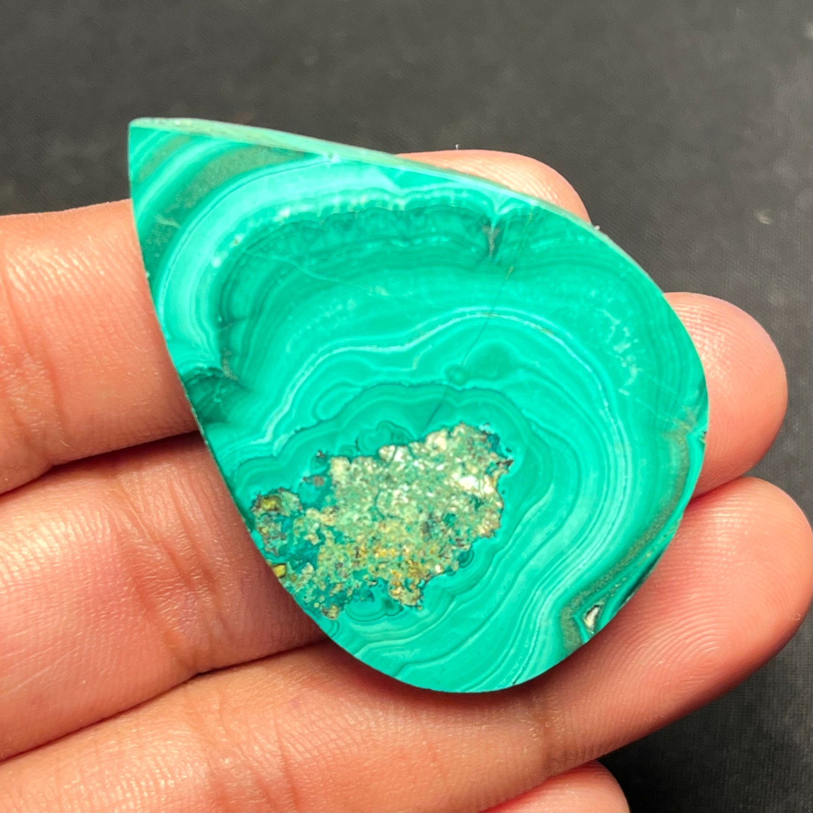 87 Cts Incredible Natural Malachite Slice Slab Both Side Polished AAA+ Gemstone