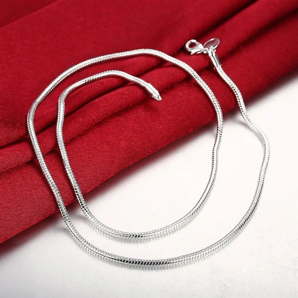 Men&Women’s 925 Sterling Silver Tarnish-Free Italian Snake Chain Necklace 16-30*