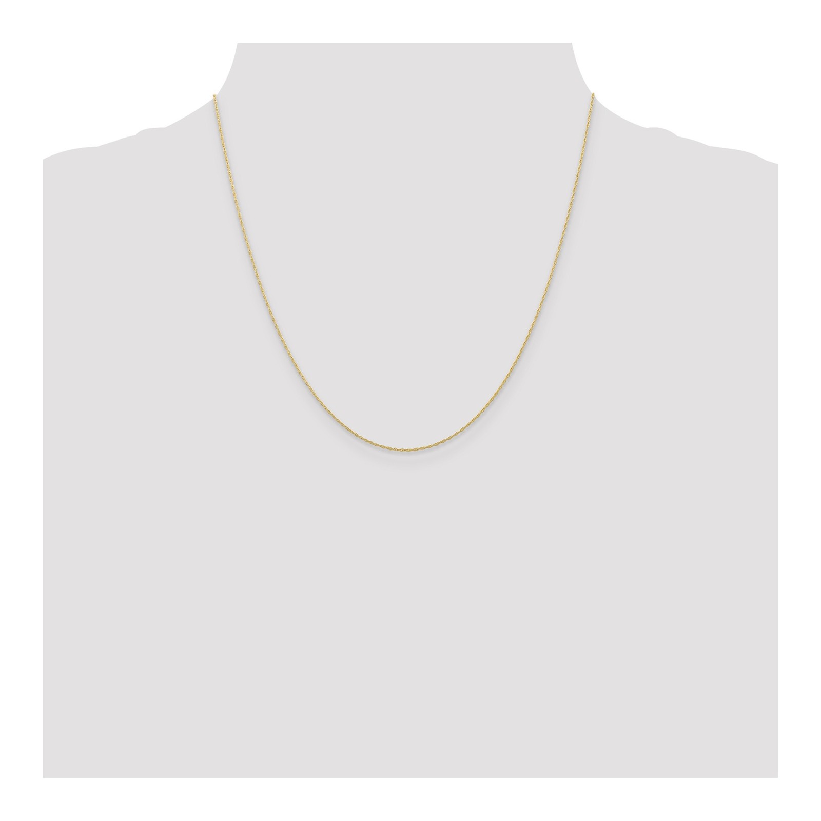 10K Yellow Gold 0.5mm Cable Chain Necklace 20 Inch Mens Womens