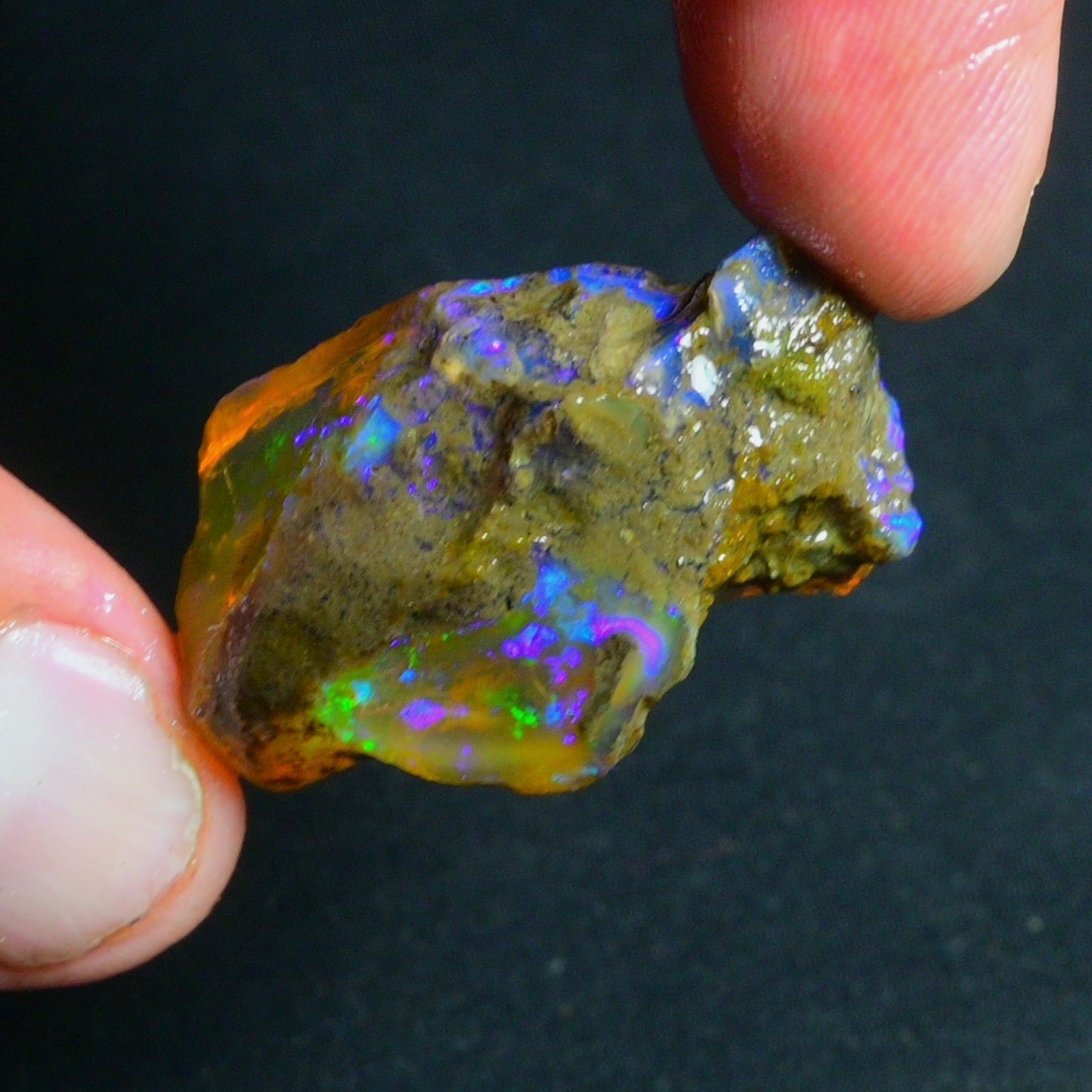 Stunning Multi Fire Natural Ethiopian Oil Opal Rough 51.00 Cts Raw Opal Specimen