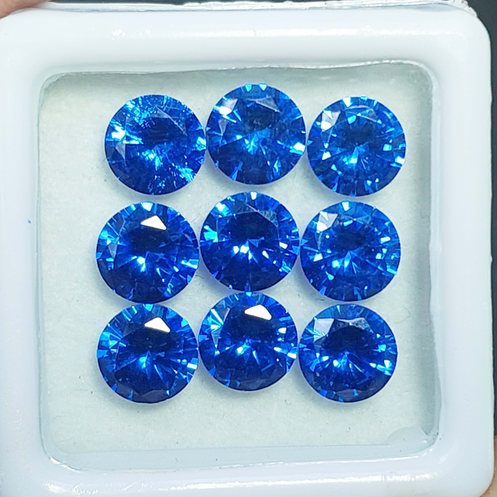Natural Blue Sapphire 6mm Round Shape Certified Gemstone Lot – 9 Piece Parcel