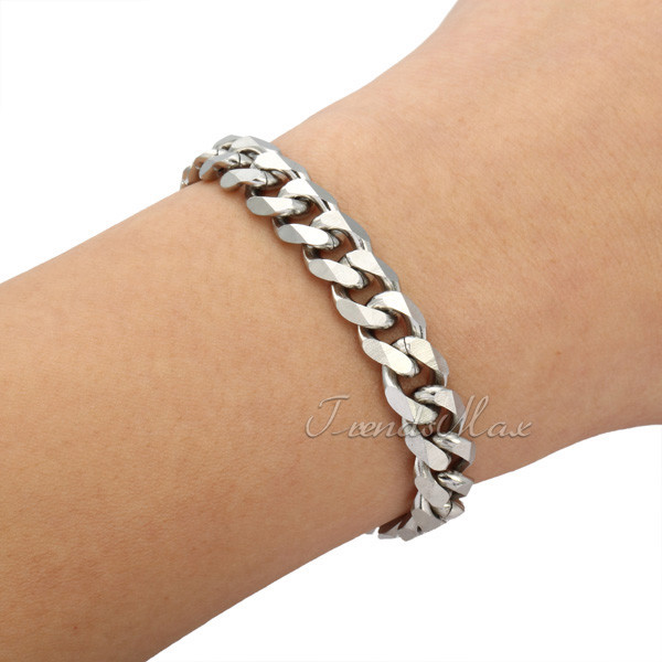 Men’s Chain 3/5/7/9/11mm Stainless Steel Bracelet Silver Curb Cuban Link 7-9″