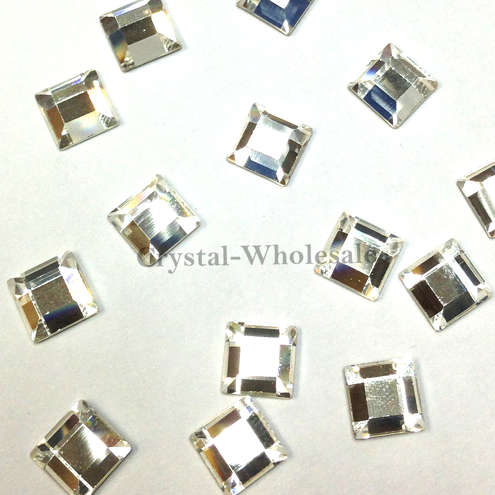 24 pcs Swarovski 2400 Square Flatback Rhinestones Foiled 4mm clear CRYSTAL (001)