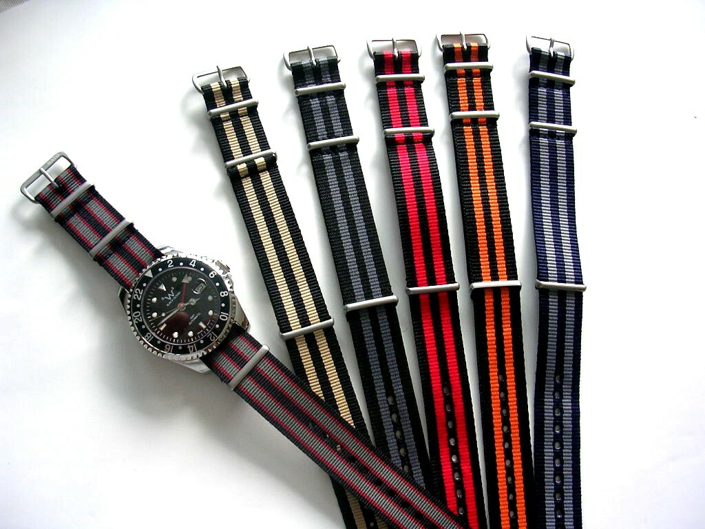 19mm NATO G10® military nylon watch band strap Black Grey OD Green Blue Bond Tan