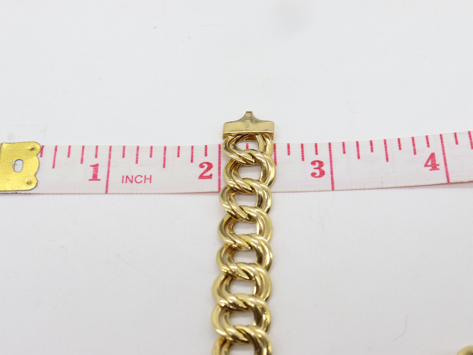 14k Yellow Gold Graduated Double Curb Link Italy 16″ Chain Necklace 22.96 grams