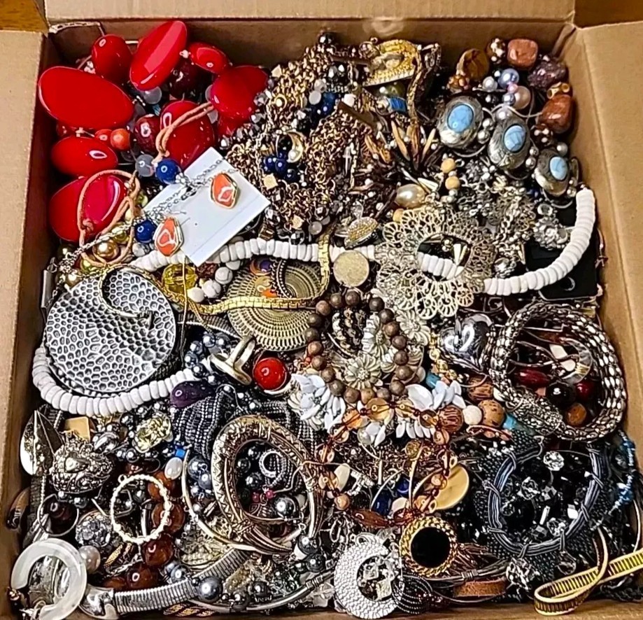 Jewelry Lot 3 Pounds Untested Huge Lot VTG to New Junk & Wear Resell Tangled In
