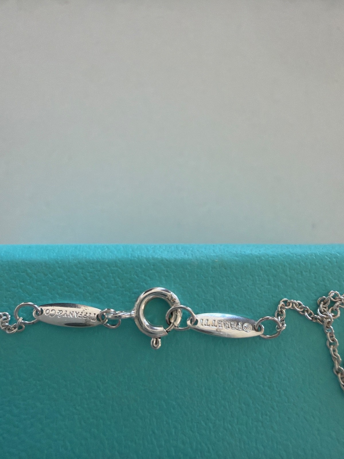 Tiffany & Co Elsa Peretti Diamond by the Yard Necklace .03 Sterling Silver