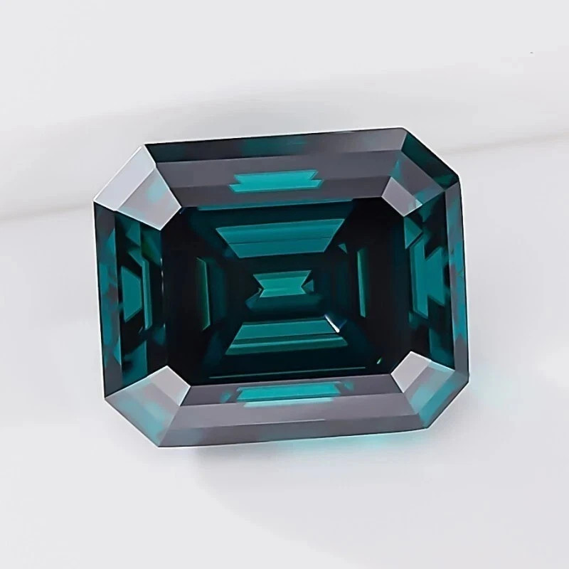8.77 Ct Certified Natural Ceylon Blue-Green Parti Sapphire Emerald Cut Gemstone