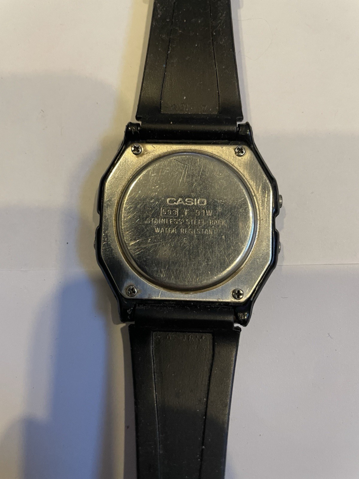 Casio F-91W Digital Quartz Watch Alarm Chronograph Black Resin Strap 34mm