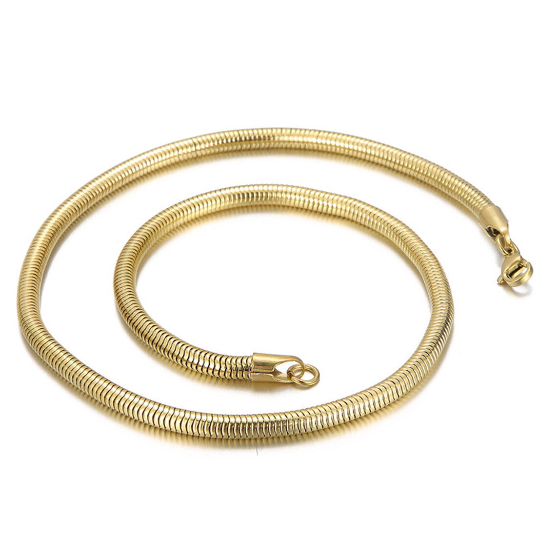 2.5/3/4/5/6mm 316L Stainless Steel Men Women Round Snake Chain Necklace20″22″24″