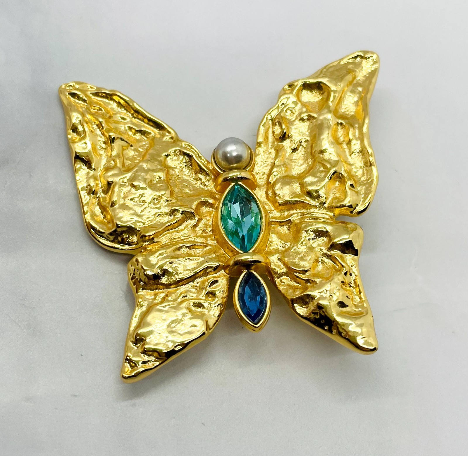 YSL YVES SAINT LAURENT Butterfly Statement Brooch Pin – Pre owned / MI6352