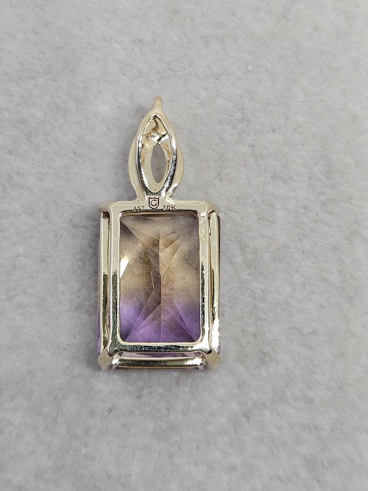 9kt Gold Anahi Ametrine & White Zircon Pendant 6.77 CTS (2.83g) Cert.