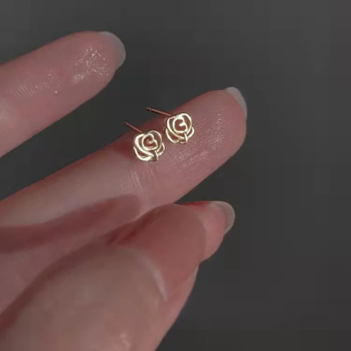 925 Sterling Silver Tiny Leaves Olive Leaf Dainty Minimalist Women Stud Earrings