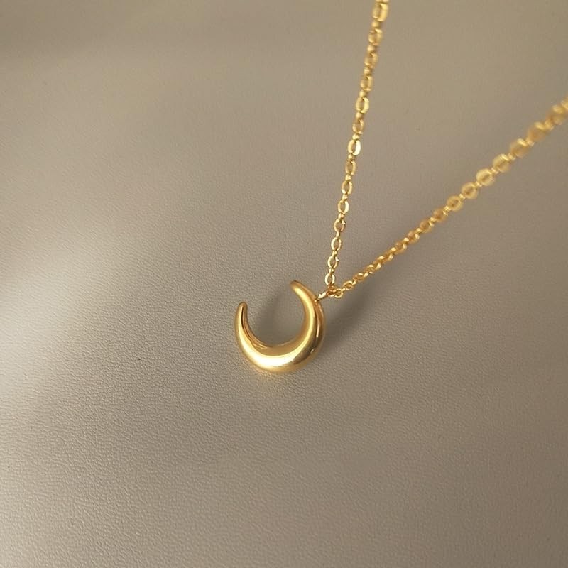 Sunflower Fidget Necklace for Women Gold Moon Necklace Rotating Heart Necklaces