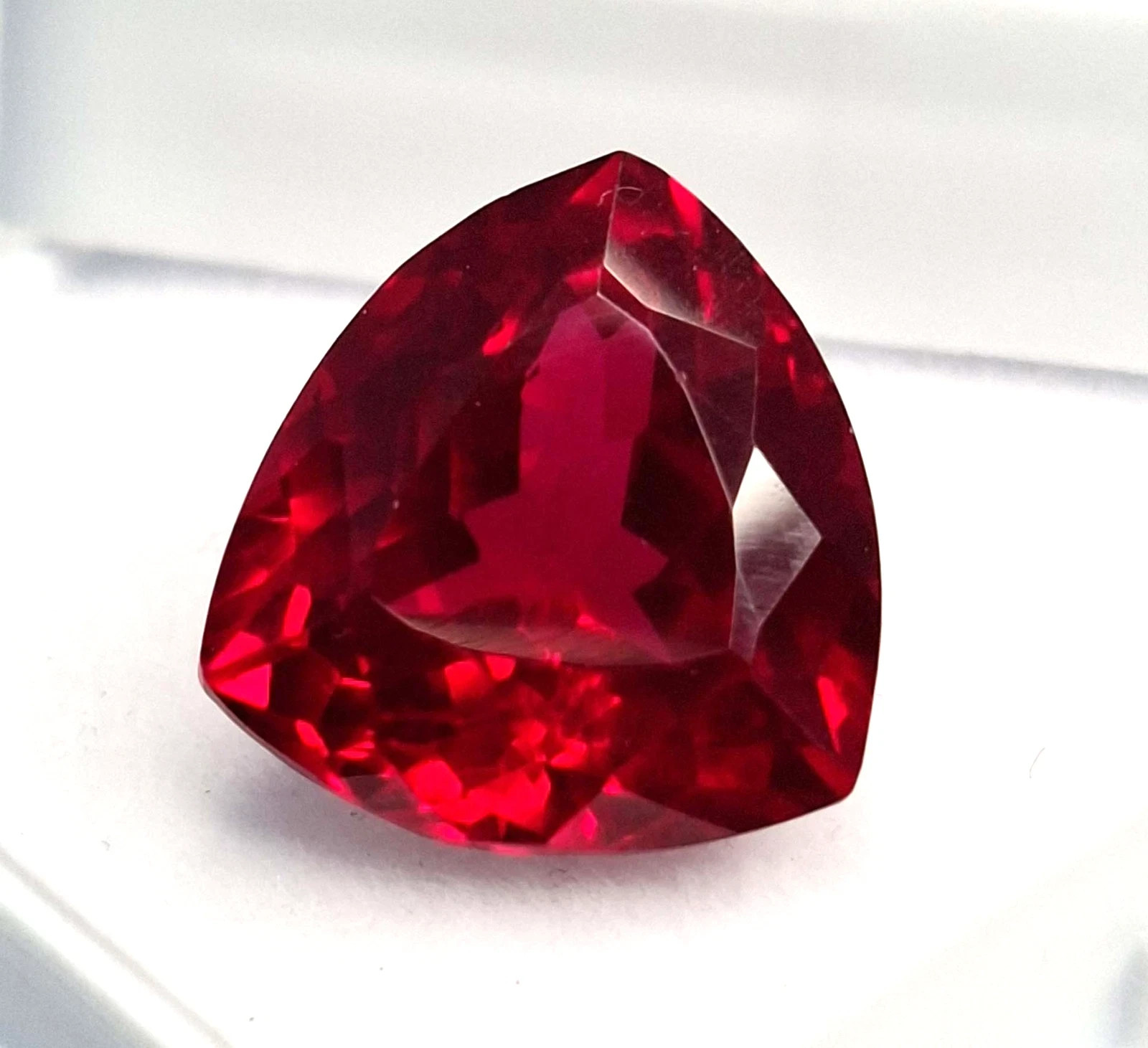 Flawless Certified 8.05 Ct Natural A+ Trillion Burmese Red Ruby Loose Gemstone