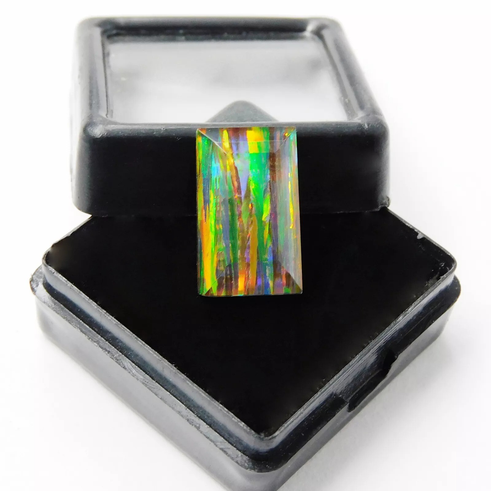 Ethiopian Emerald Cut Fire Opal CERTIFIED Rare 8+ Ct Natural Loose Gemstone