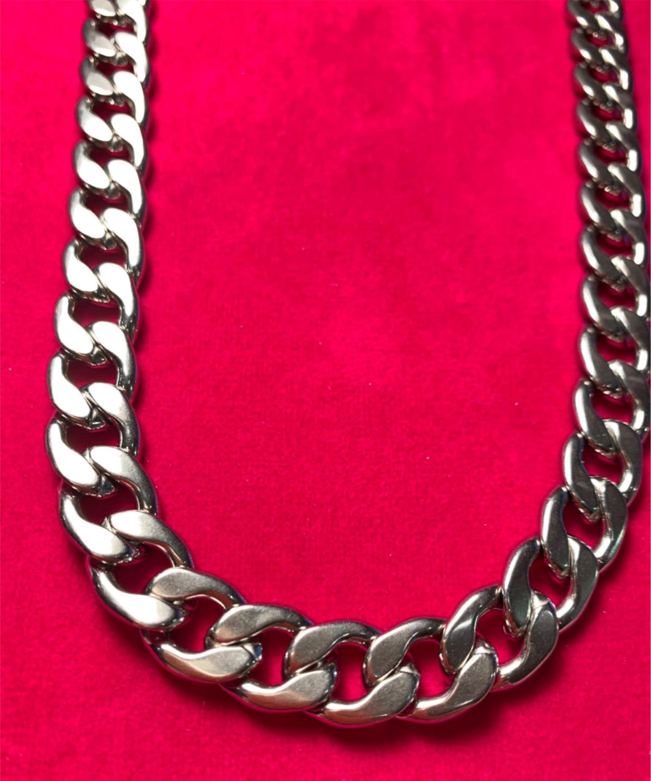 28 INCH MENS 12 MM STAINLESS STEEL SILVER PLATED CUBAN CURB CHAIN- USA SELLER