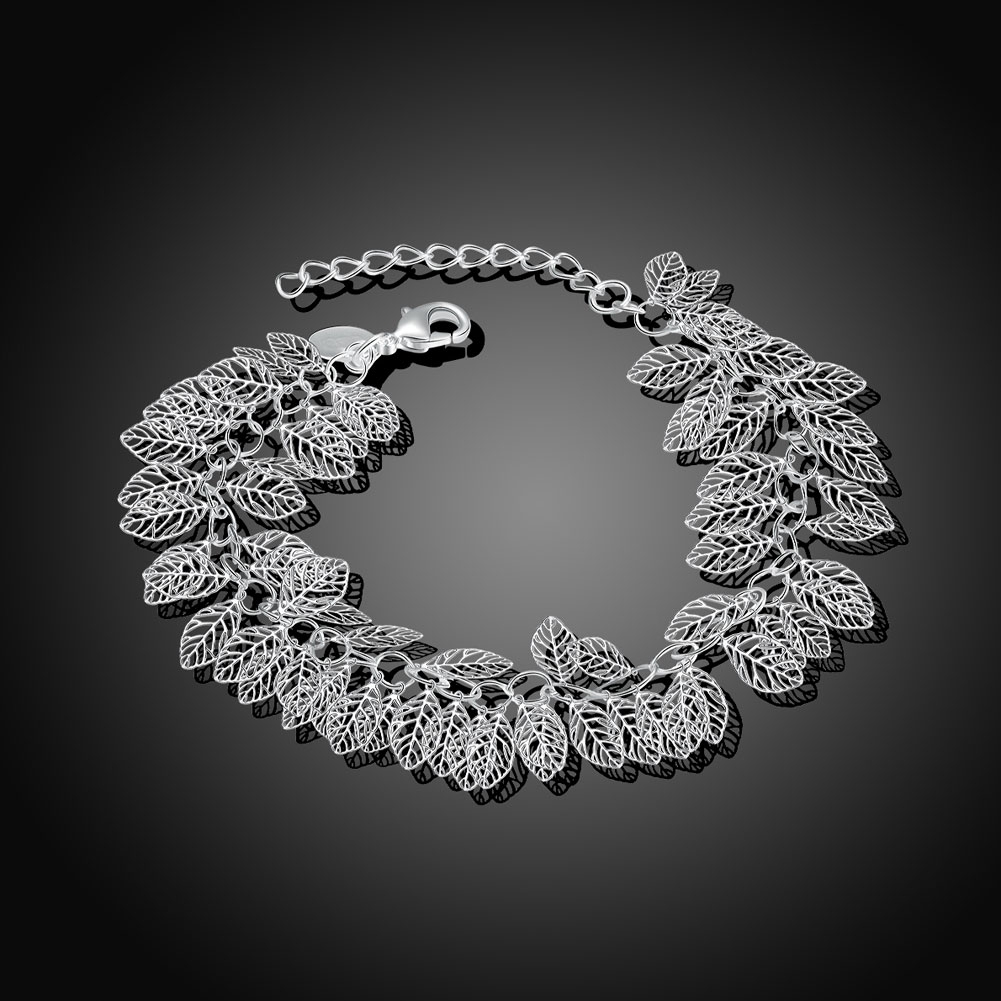 925 Sterling Silver Leafs Lobster 8 Inches 2.7MM Bracelet L141