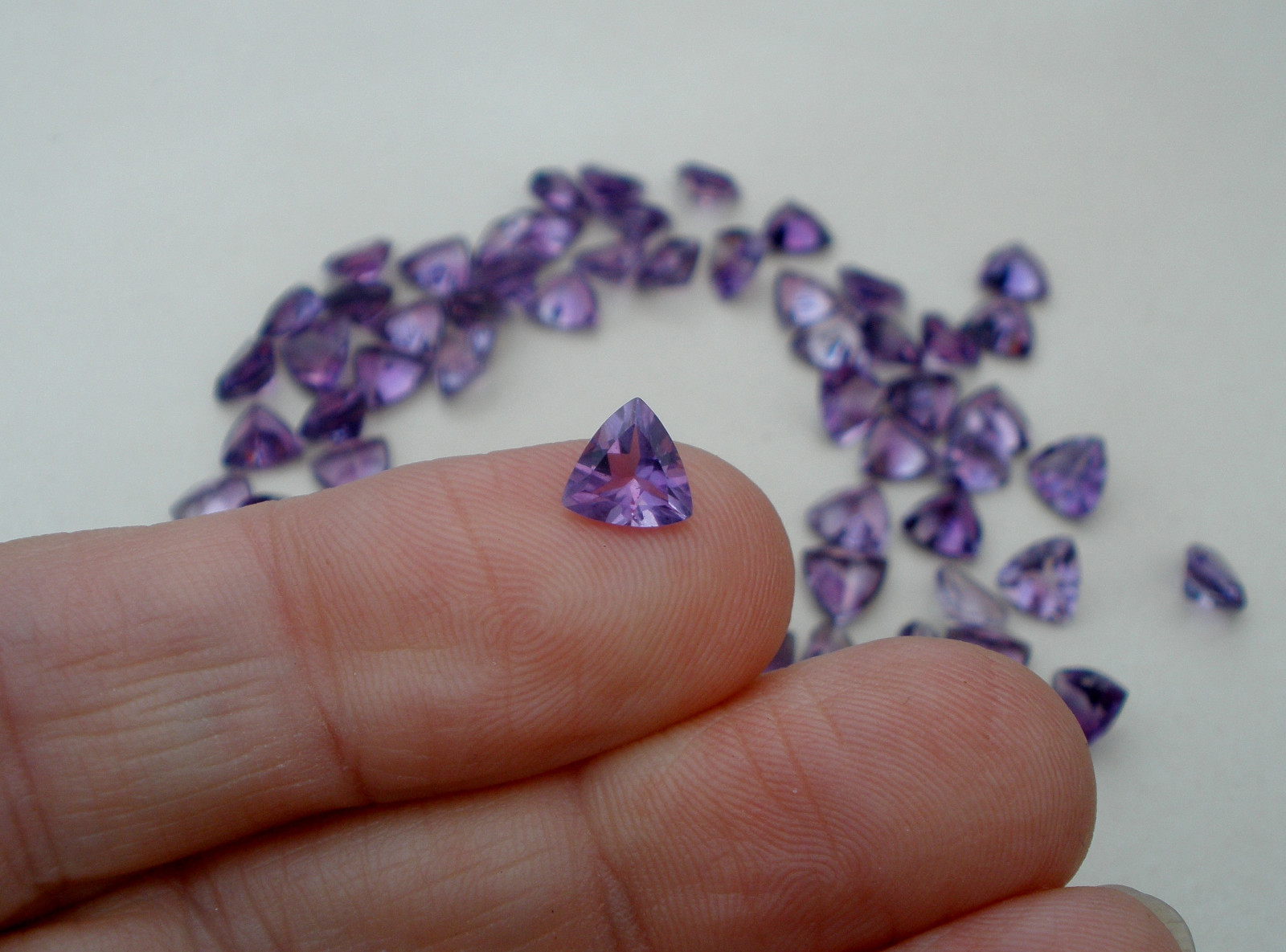 Amethyst Trillion Loose Natural Gem 7mm