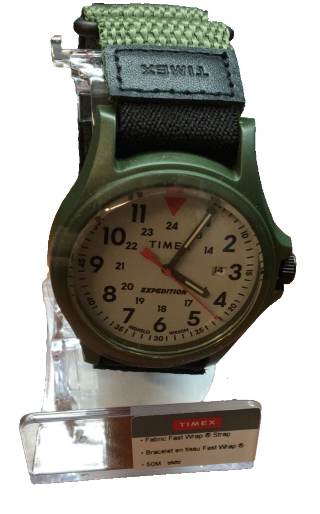 Timex Men’s Expedition Acadia TW4B29300 – Black/Green 20mm Fabric Strap NEW