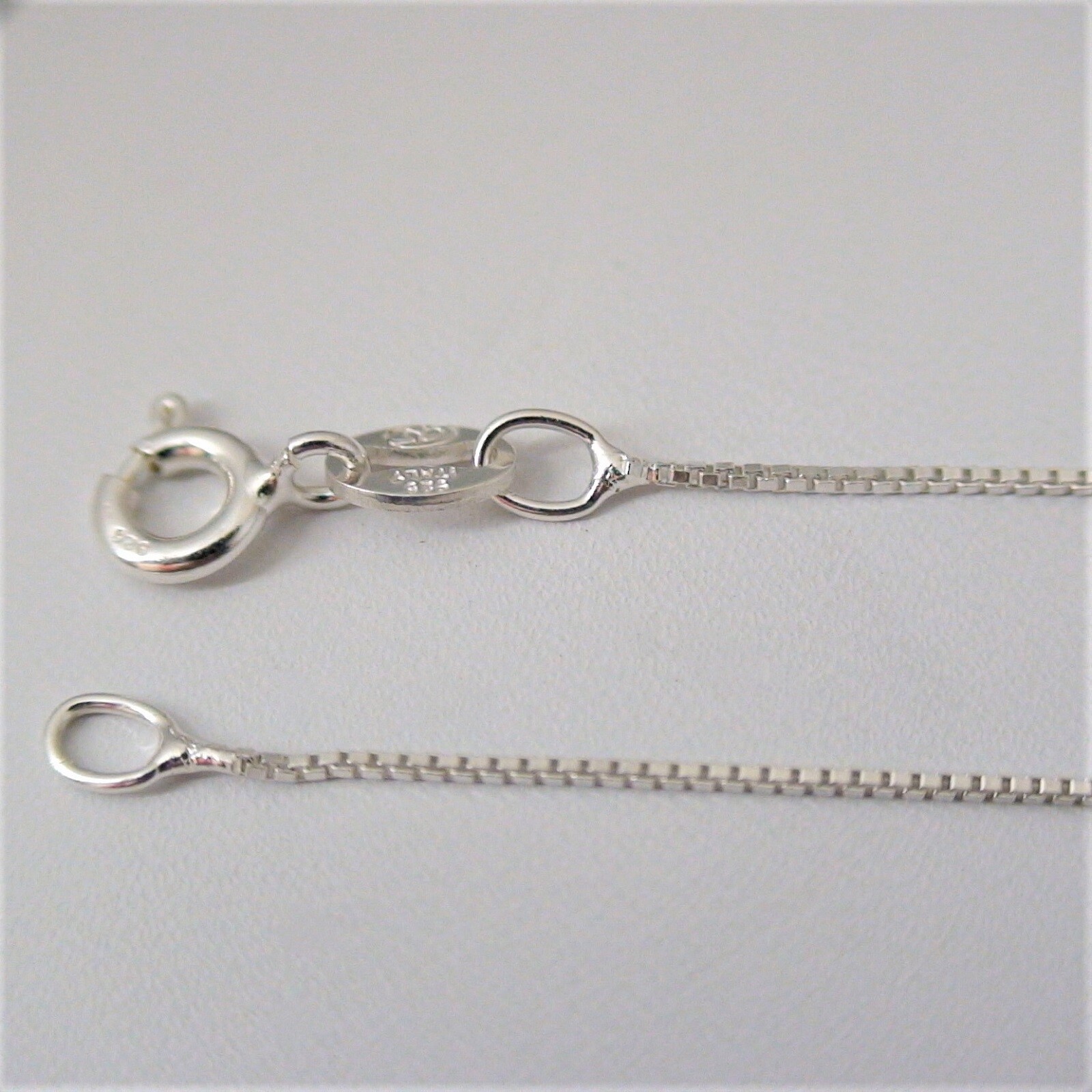 0.9mm Box Chain Necklace – 925 Sterling Silver – 16″, 18″, 20″, 22″, 24″, 30″