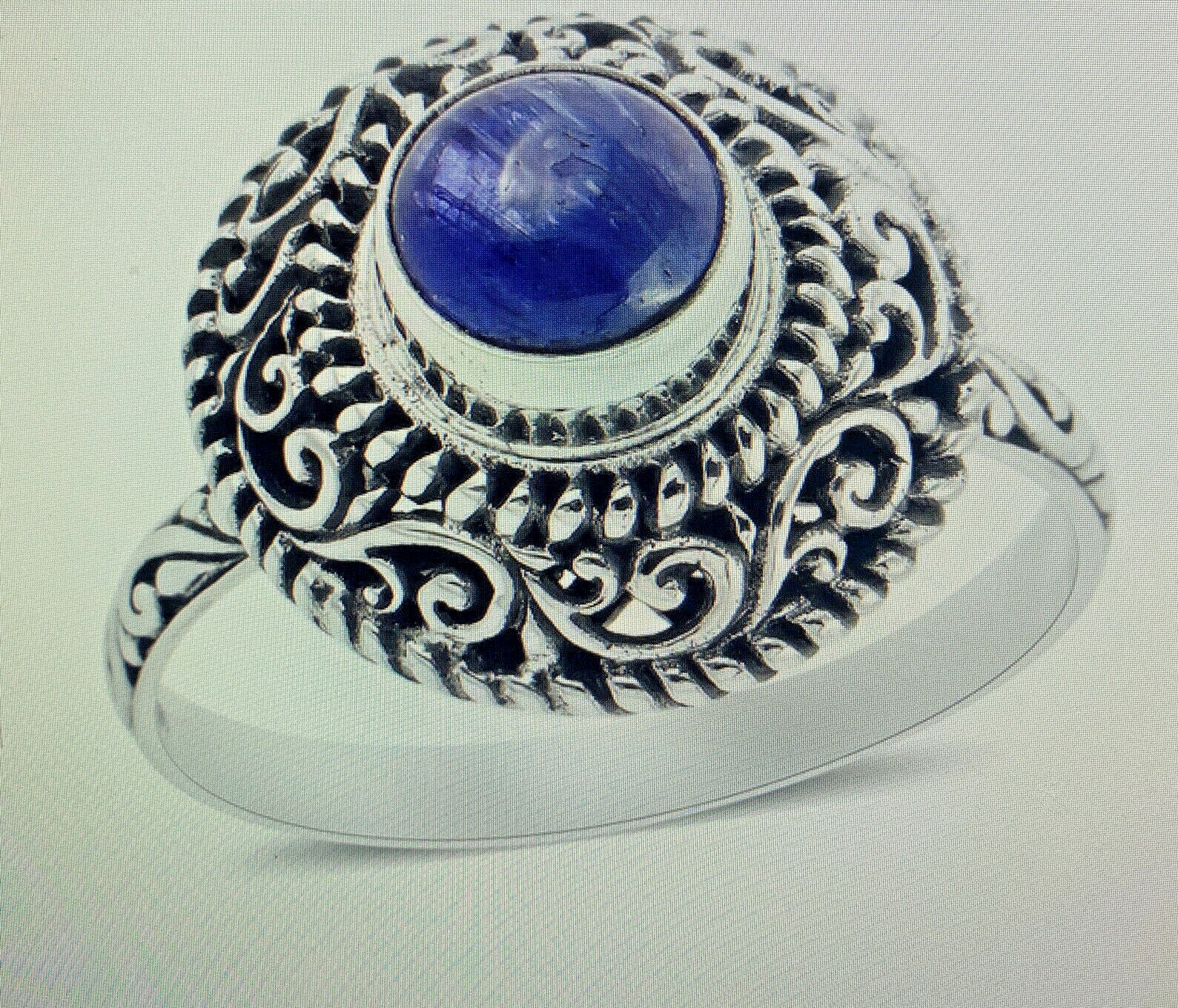 Bali Legacy Tanzanite round shape ring 1.70 CTW size 8 in 925 sterling silver