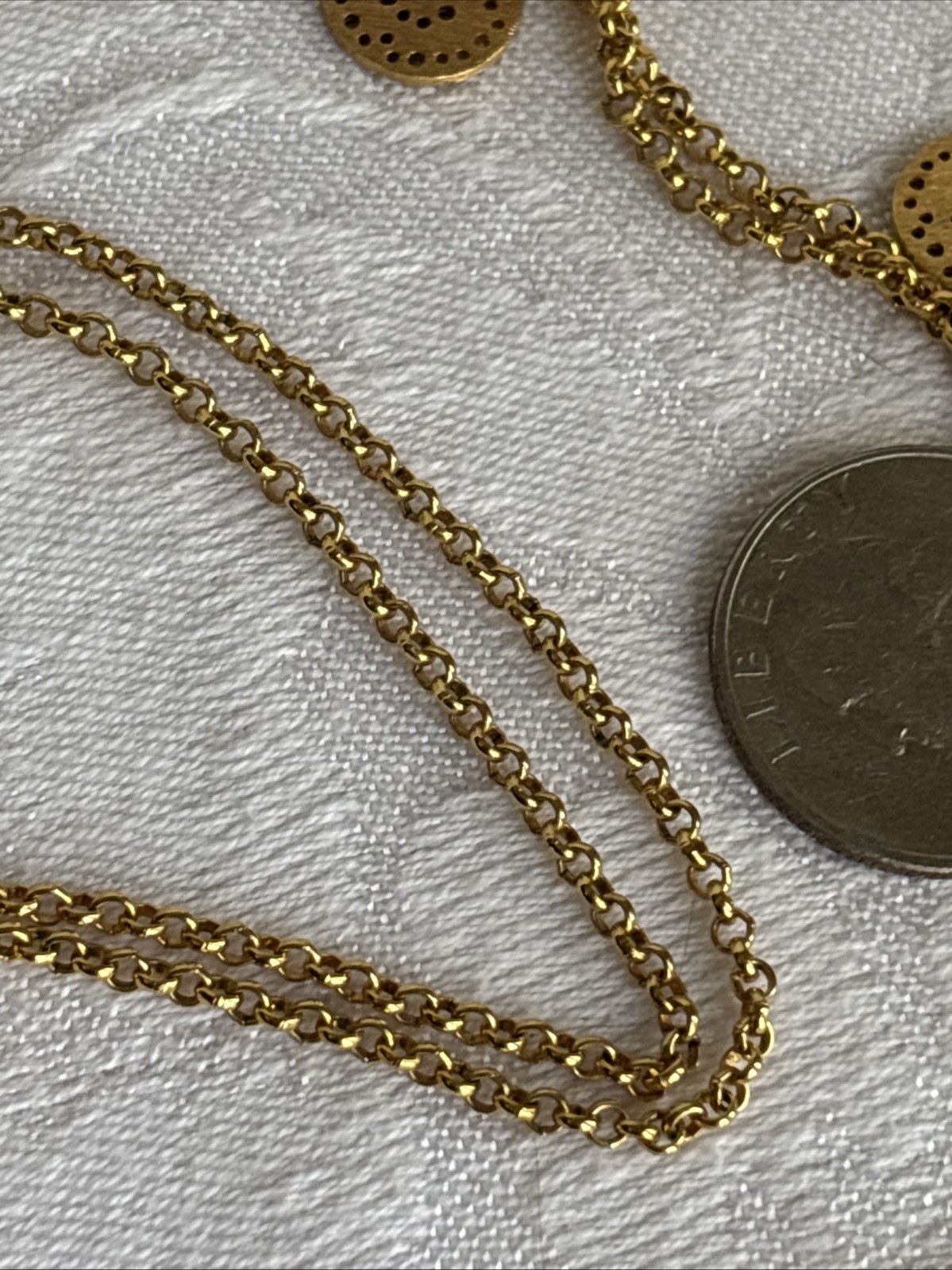Park Lane Roma Necklace Long Satin Brushed Gold Tone & Anne Klein Earrings