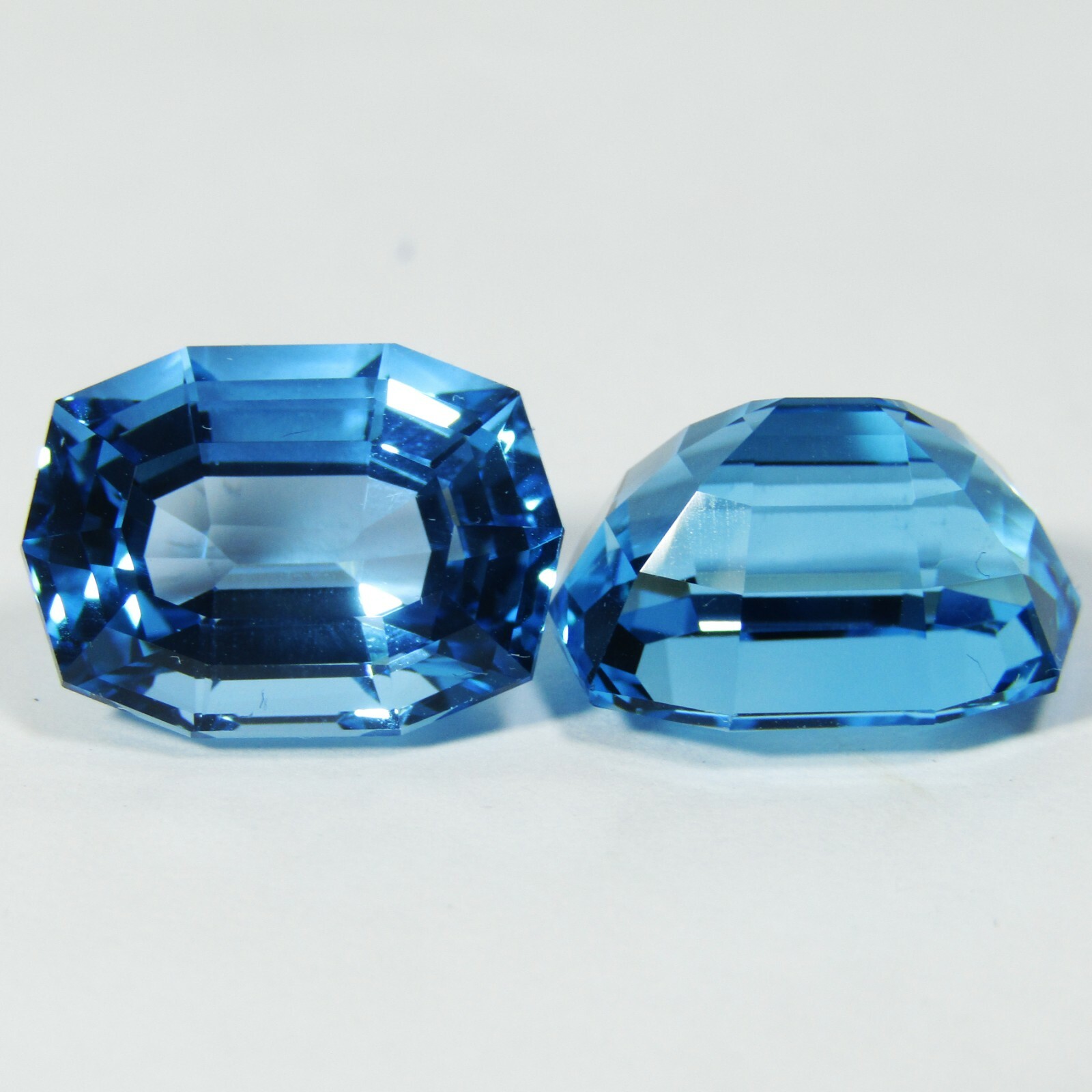 24.04Cts Natural Beautiful Swiss Blue Topaz Cushion Custom Cut Pair