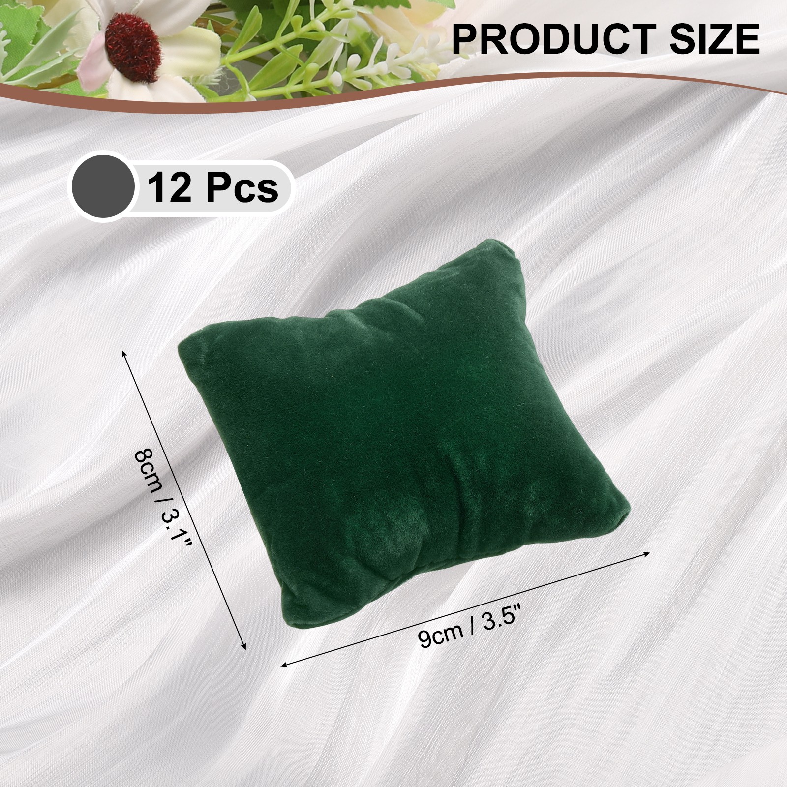 12pcs Velvet Bracelet Watch Pillow Jewelry Display Pillow Green