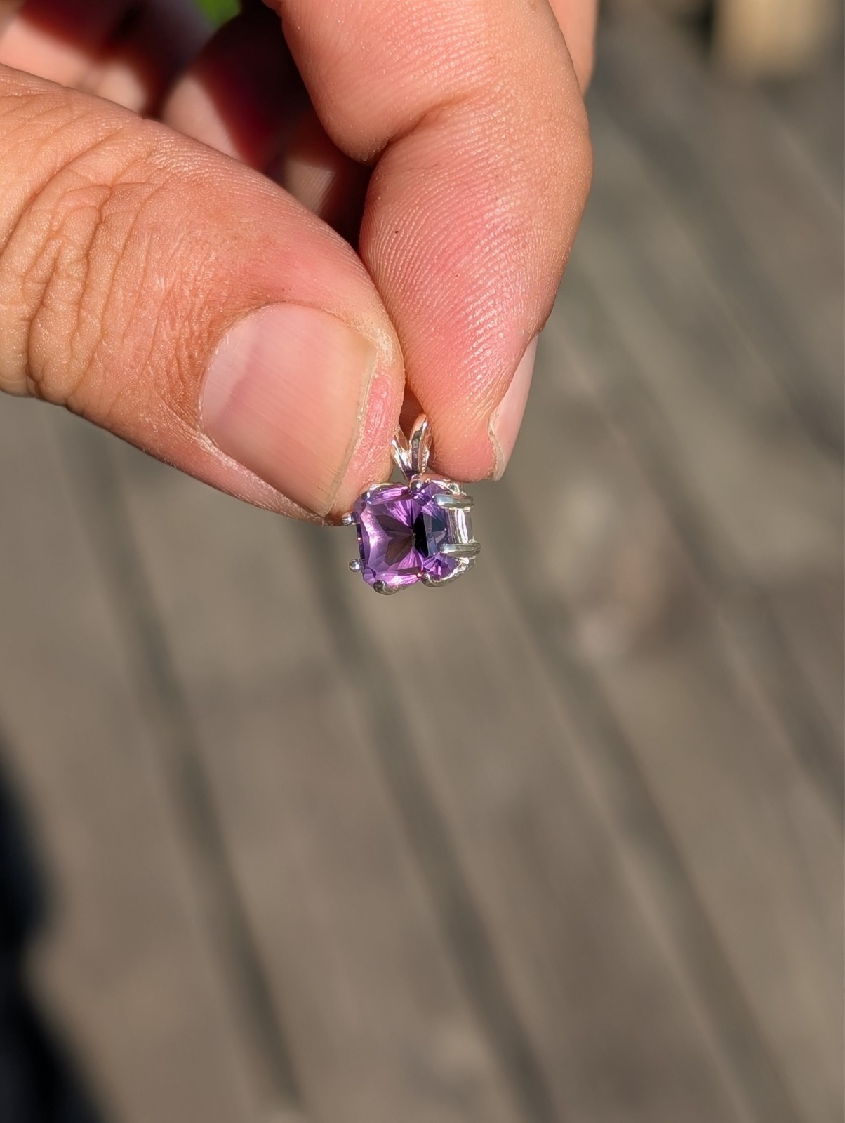 USA seller 2.17 ct 6.7mm square Amethyst Butterfly facet gemstone