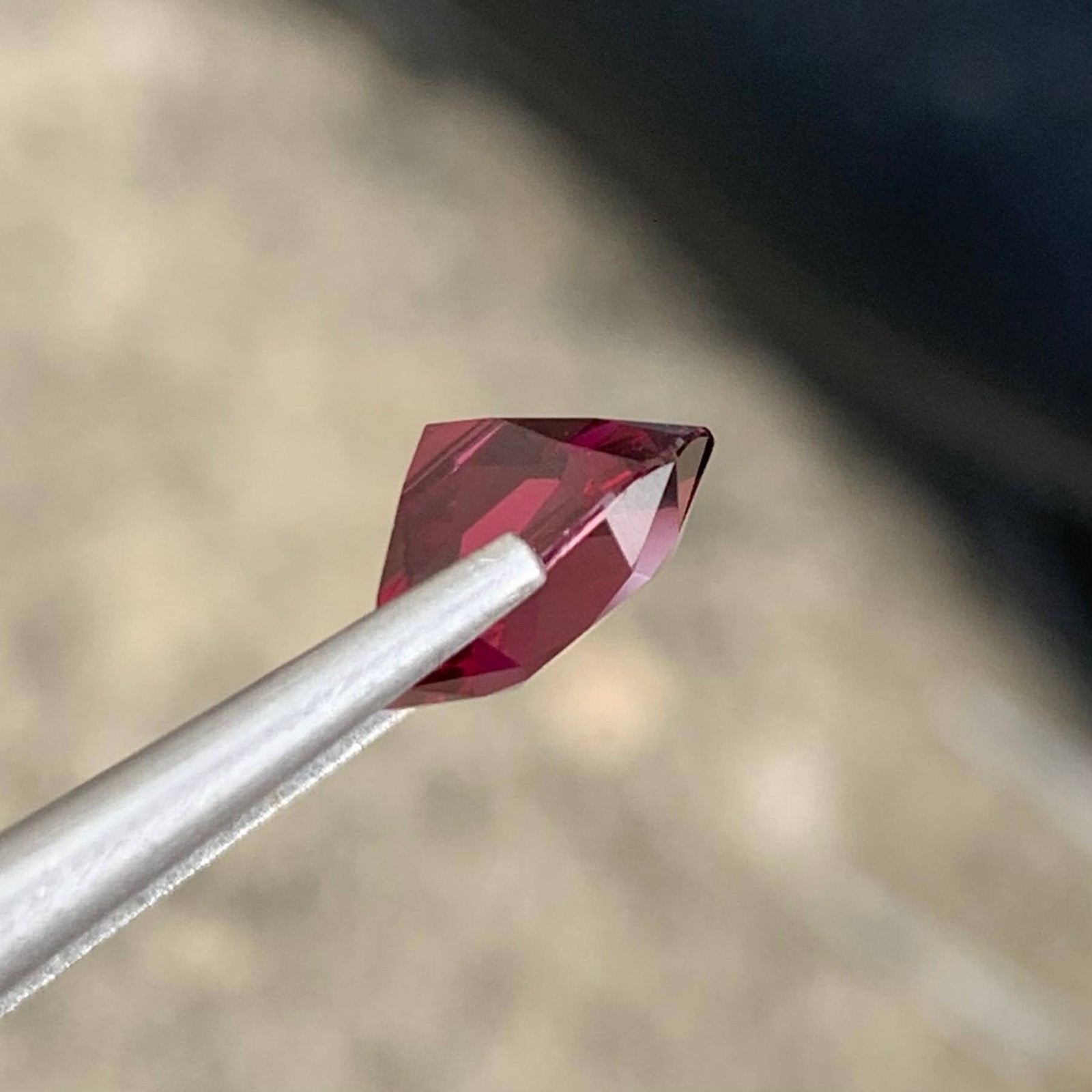 4.34 Carats Natural Rose Pink Garnet Stone Cushion Cut Tanzanian Gemstone