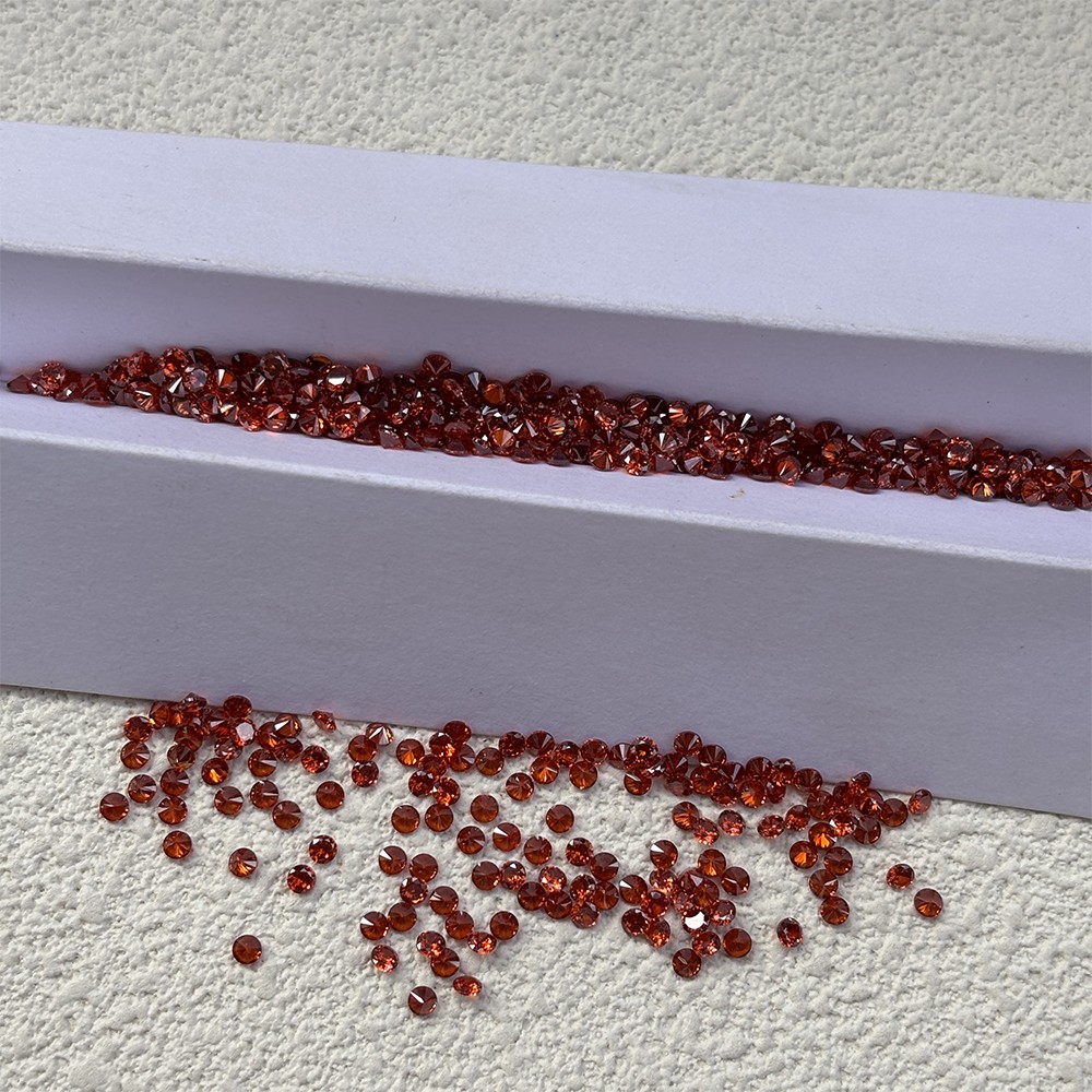 High Quality Loose Zirconia 1000pcs Garnet Round Cut 0.8mm-10mm for Jewelry
