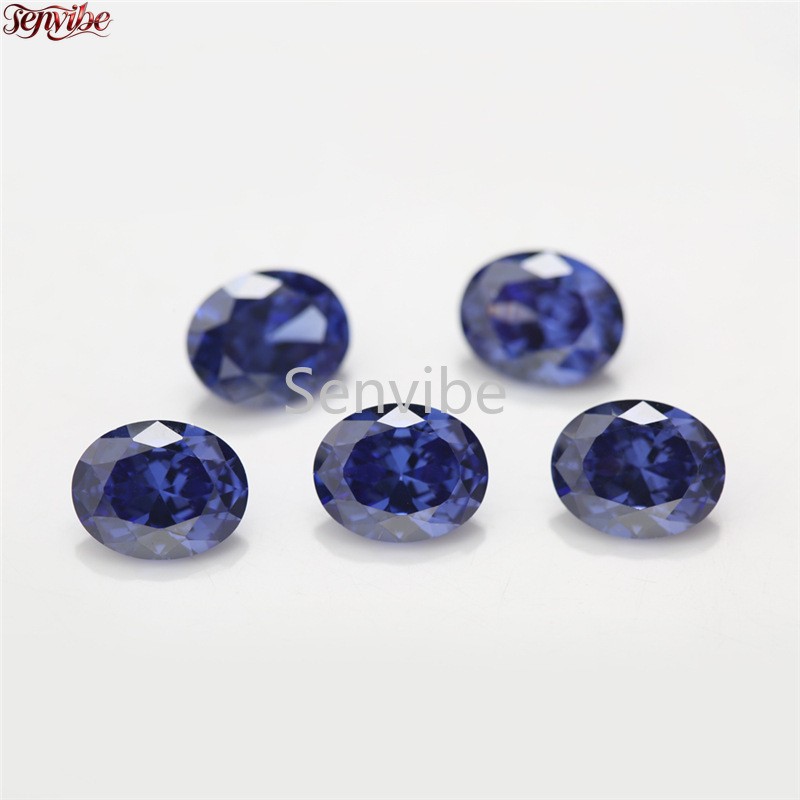 10~20pcs Tanzanite Blue Oval Cut Synthetic Zircon 5A Loose CZ Accent Gemstone