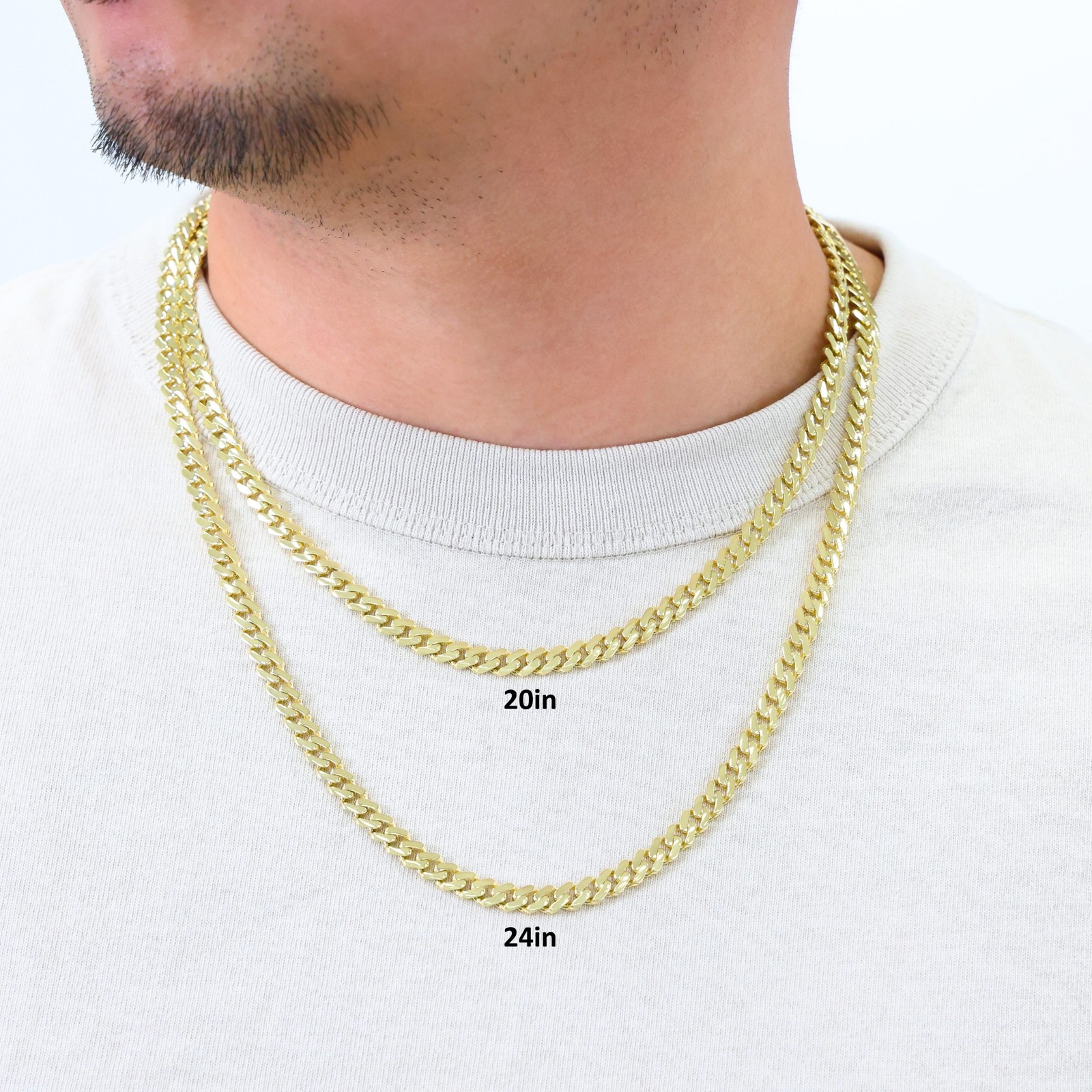 10K Yellow Gold Miami Cuban Royal Monaco Link Chain Necklace 5mm-20mm, 16″- 30″