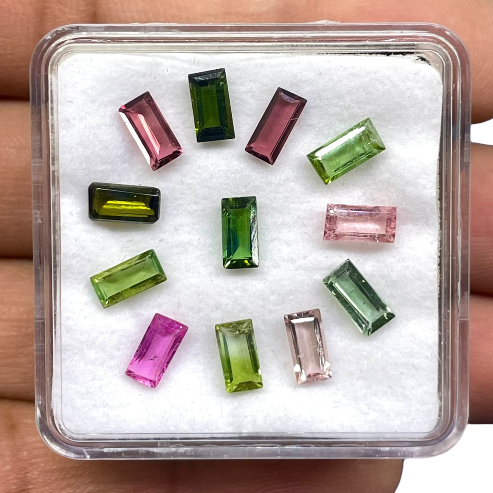 12 Pcs Natural Multi Tourmaline 6-6.3mm Baguette Cut Loose Untreated Gemstones
