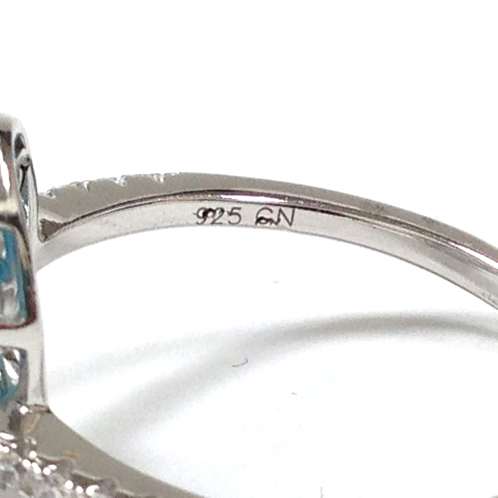 FZN Fuzion Creations 925 Sterling Silver Oval Blue Stone Ring Sz 10.75 Jewelry