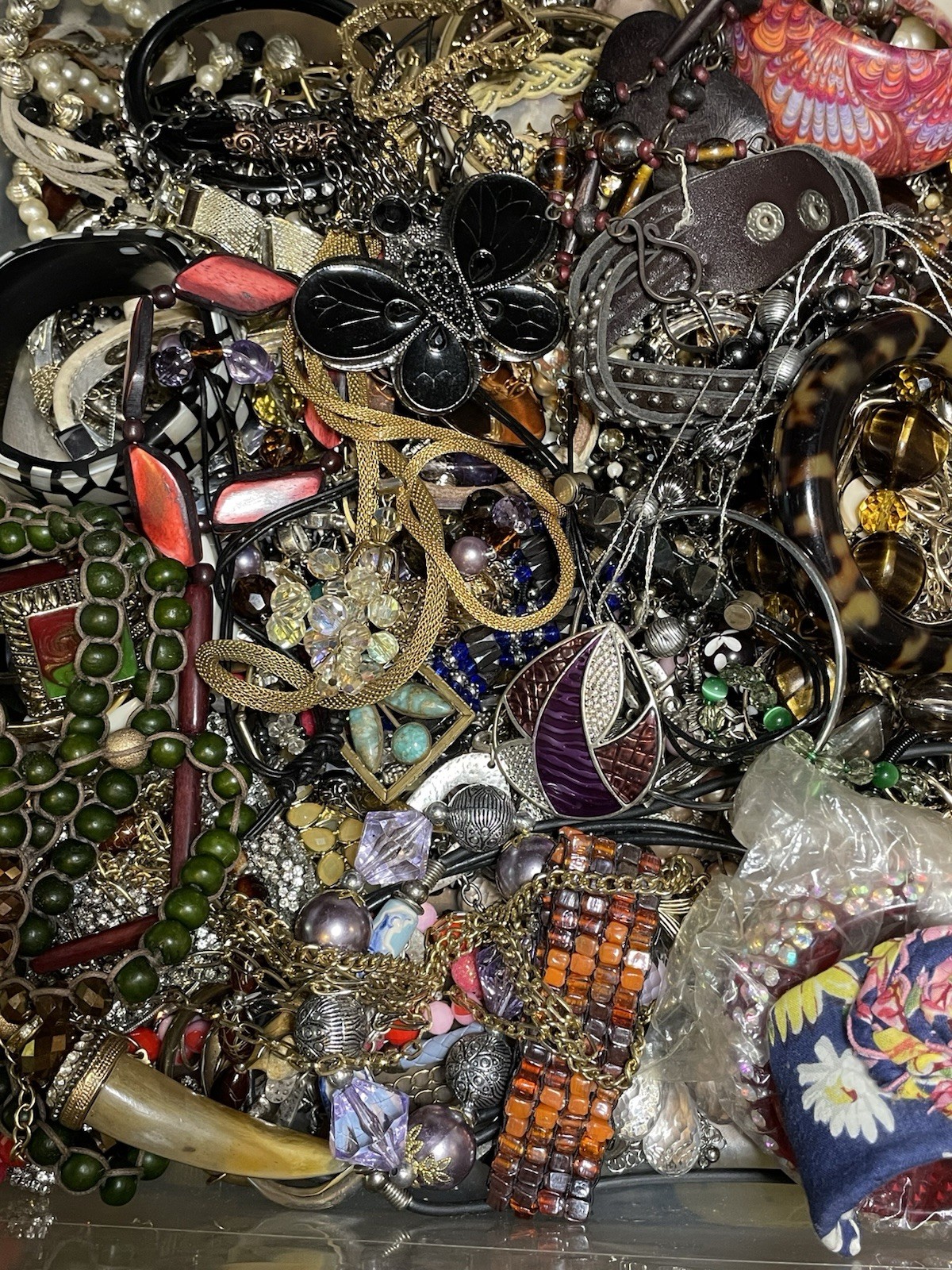 Estate 1 Lb+ Mixed Jewelry Lot Vintage-Modern DIY JUNK CRAFT REPAIR Unsorted