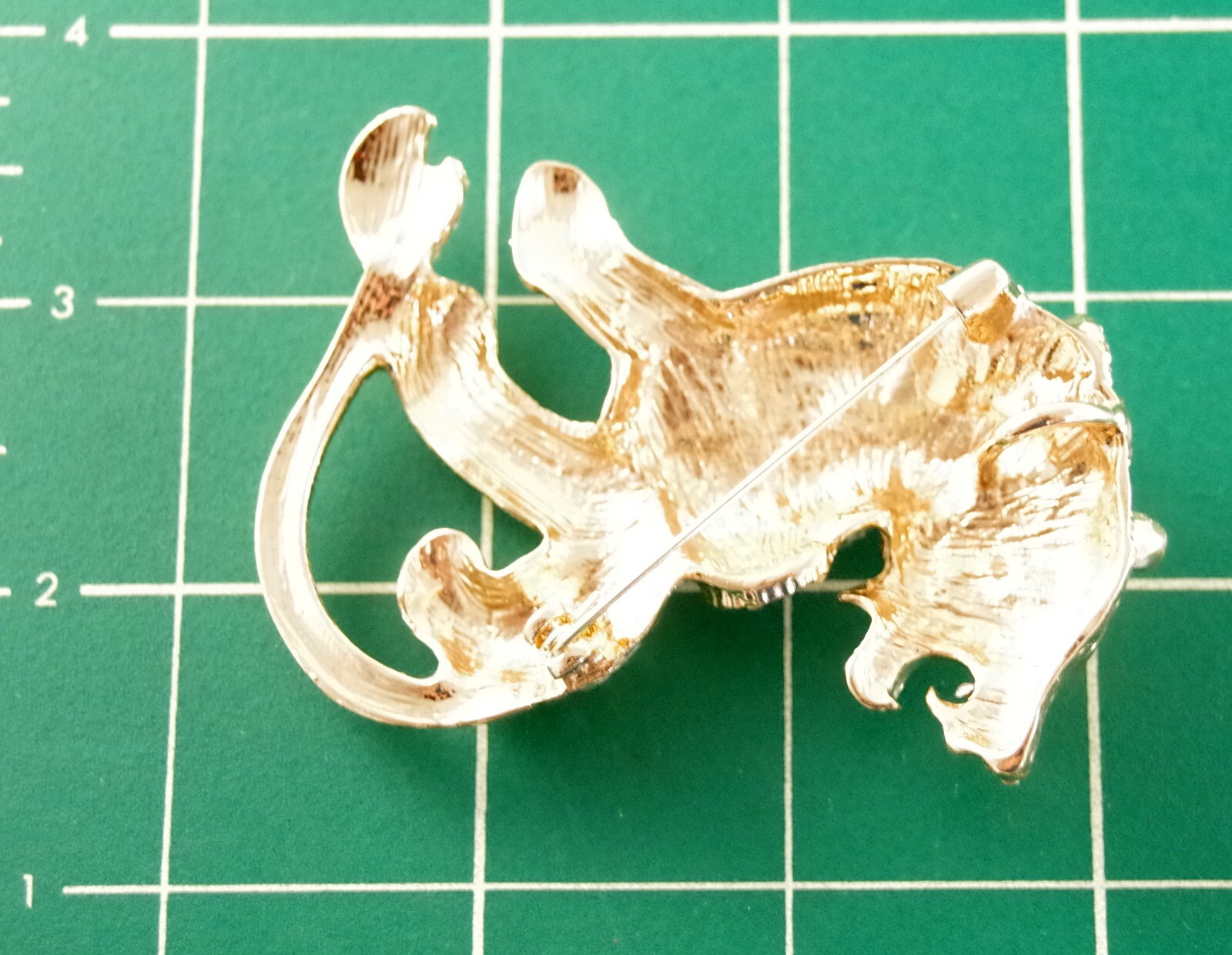BIG 3″ NWOT UNSIGNED KENNETH JAY LANE STYLE RHINESTONE LION CAT PENDANT BROOCH