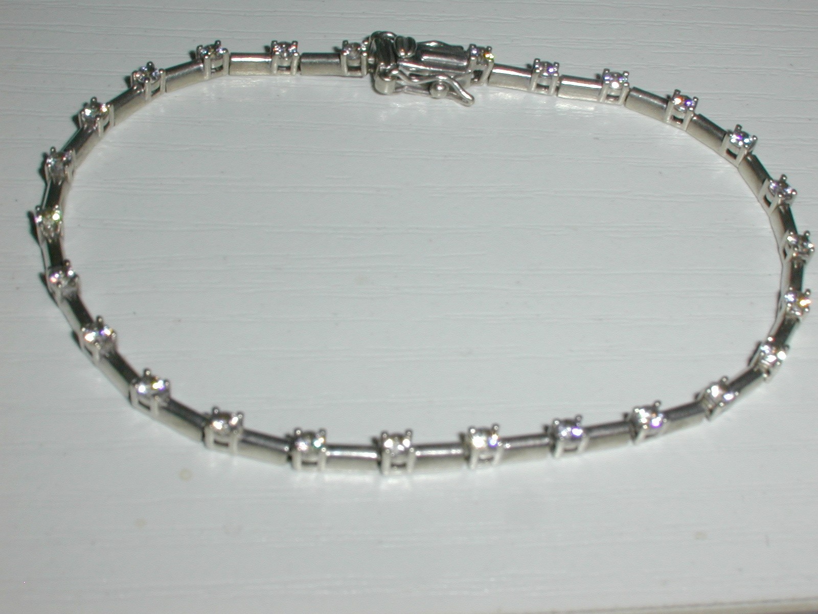 PAJ STERLING SILVER SPARKLING CZ FINE TENNIS BRACELET- 7 3/4″ LONG!