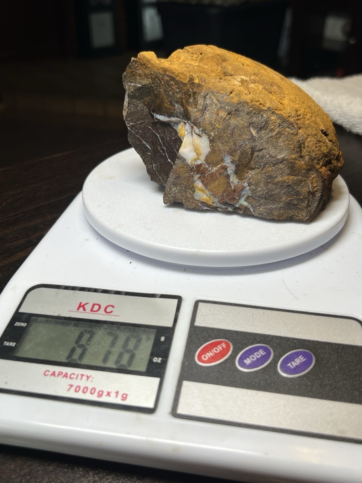 878g Natural Australian Boulder Opal Rough Multi-Color Fire Queensland Specimen