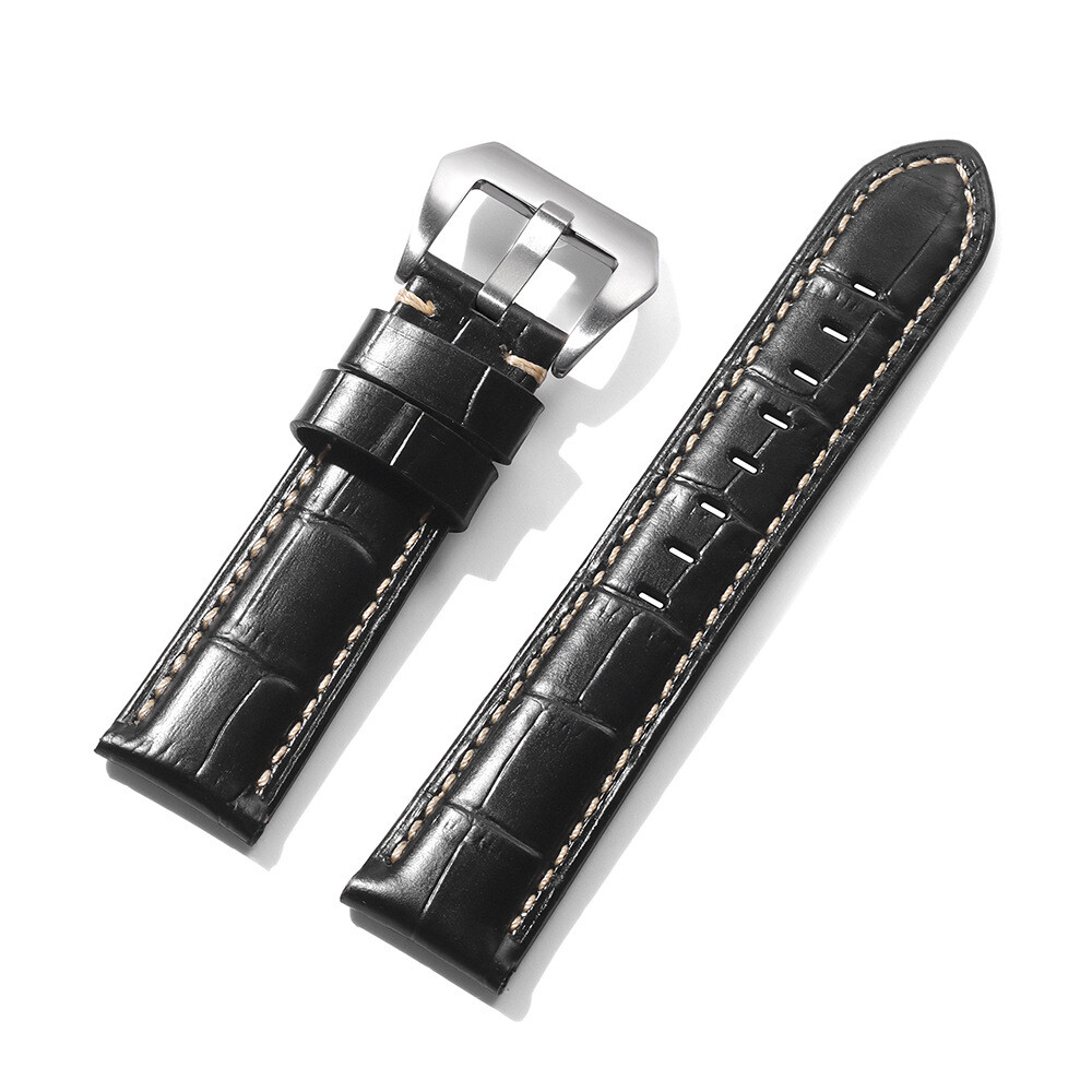 Premium Crocodile Grain Genuine Leather Watch Band Strap 20/22/24/26mm Universal