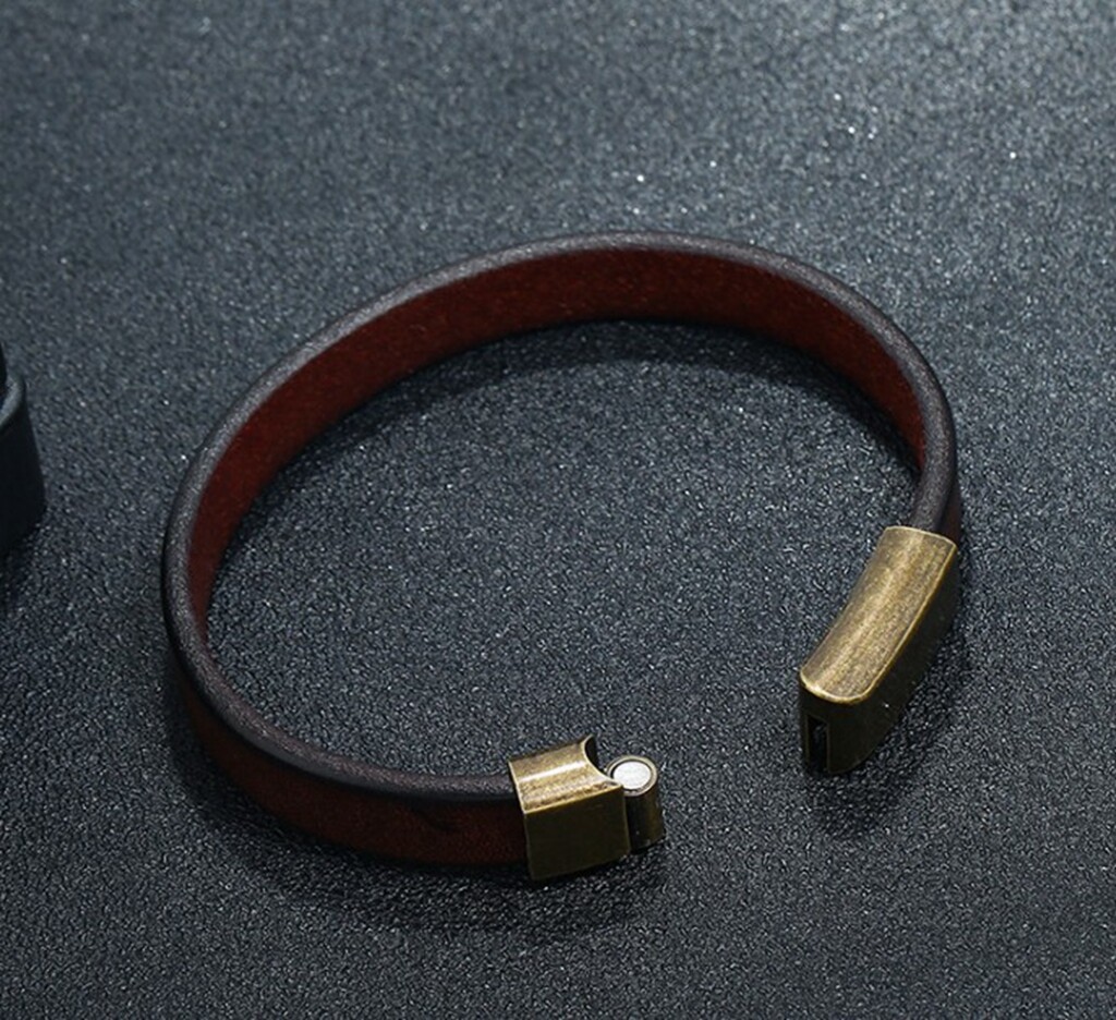 MEN/ Women Cowboy Vintage Brown Genuine Leather Bracelet / Wrist Bangle 6-9″